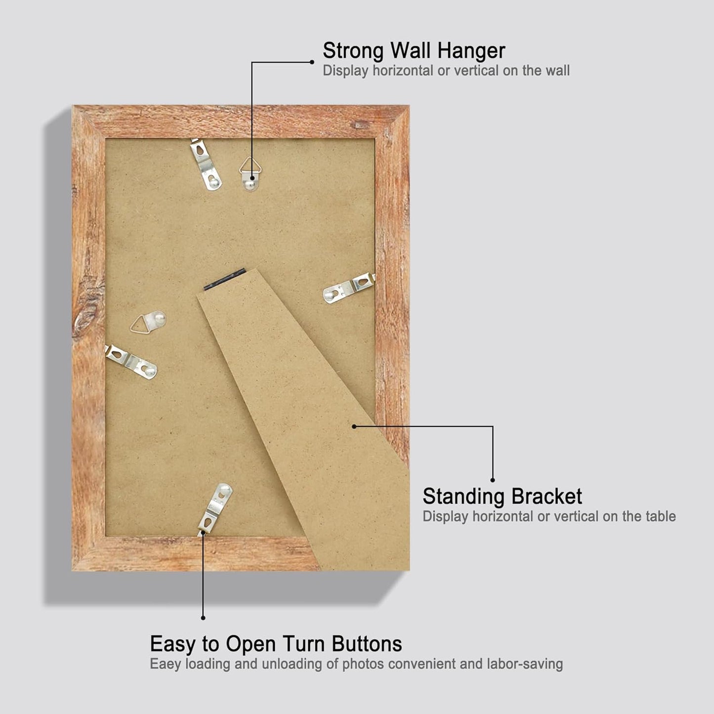 6x9 Picture Frame Set of 4 with High Definition Real Glass, Mixed Color Wood Photo Frames for Desktop Display and Wall Mounting