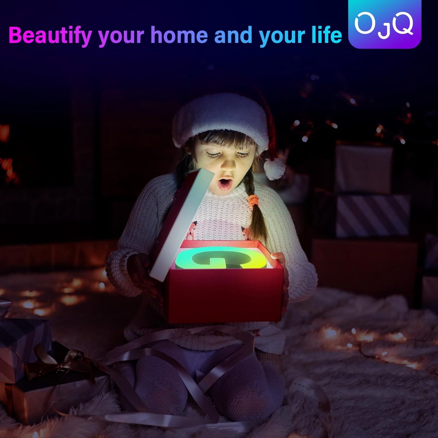 OJQ Light Up Letters LED Letter - Marquee Letters Room Decor Alphabet Letter Music Sync Color Change Colorful - Christmas Birthday Gifts for Girl - Teen Girls Gifts Party Home Wall Decor
