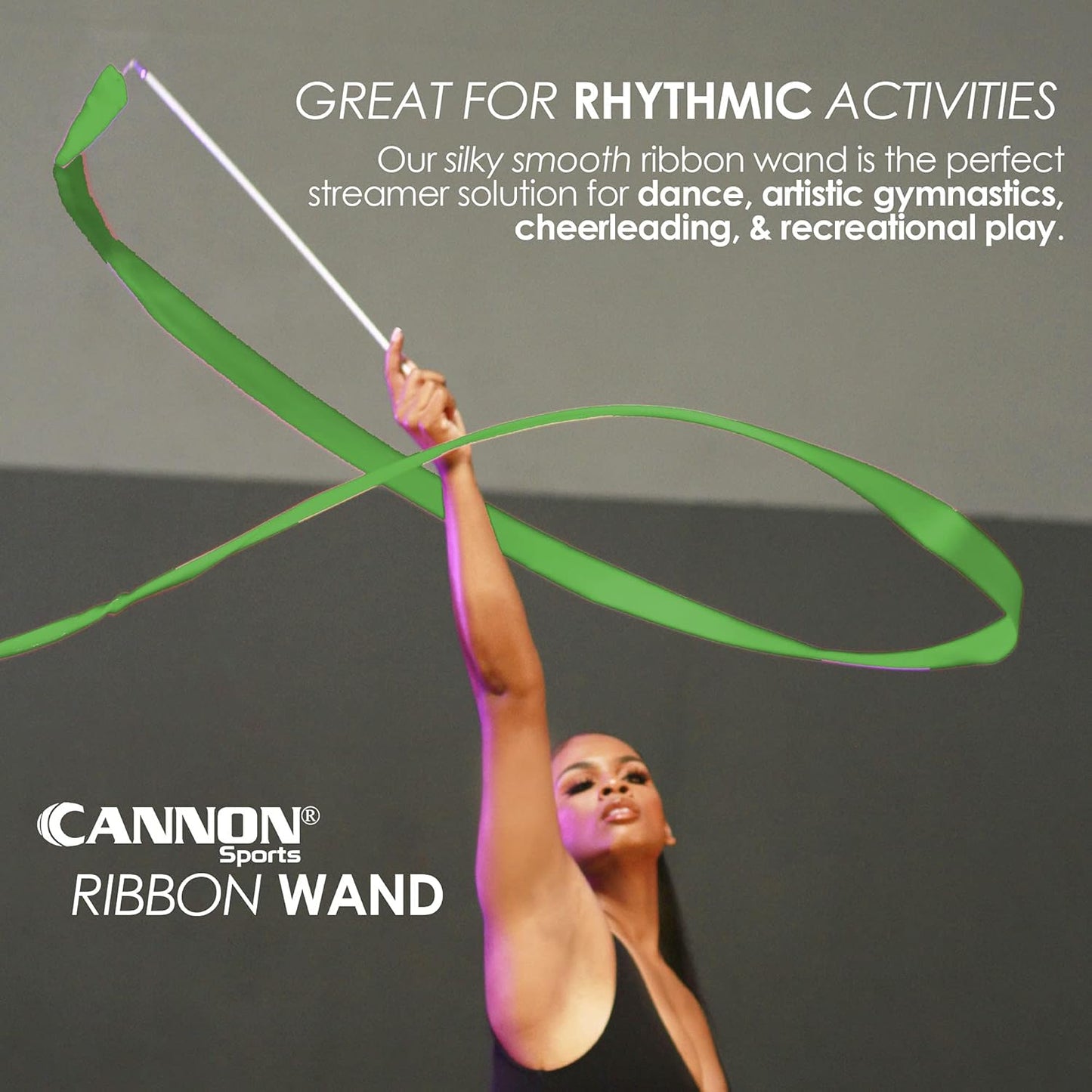 Cannon Sports Gymnastics Wand for Dancing, Cheerleading, Olympic Tournament, & Artistic Competitions (Green)