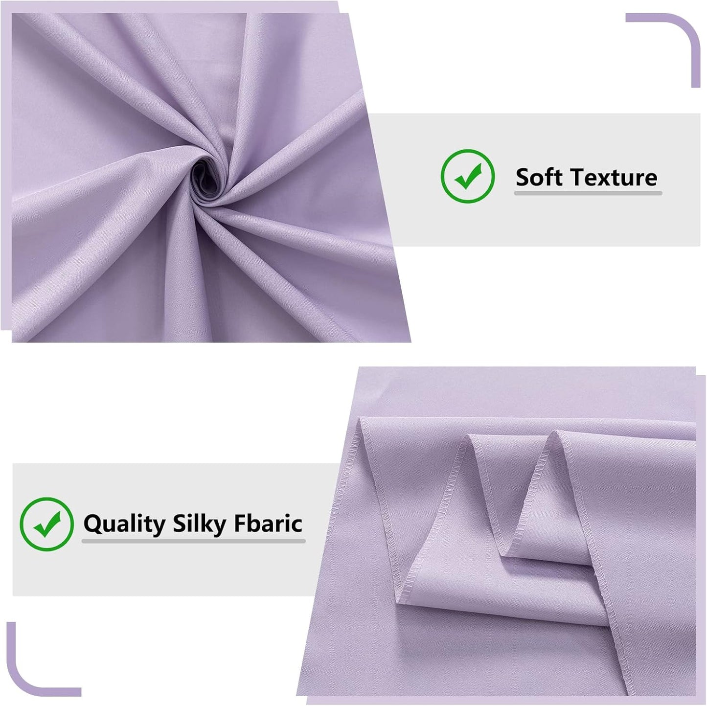 MYSKY HOME 10ft x 8ft Light Purple Curtains - Wedding & Stage Drapes with Rod Pocket, 5ft x 8ft, 2 Panels