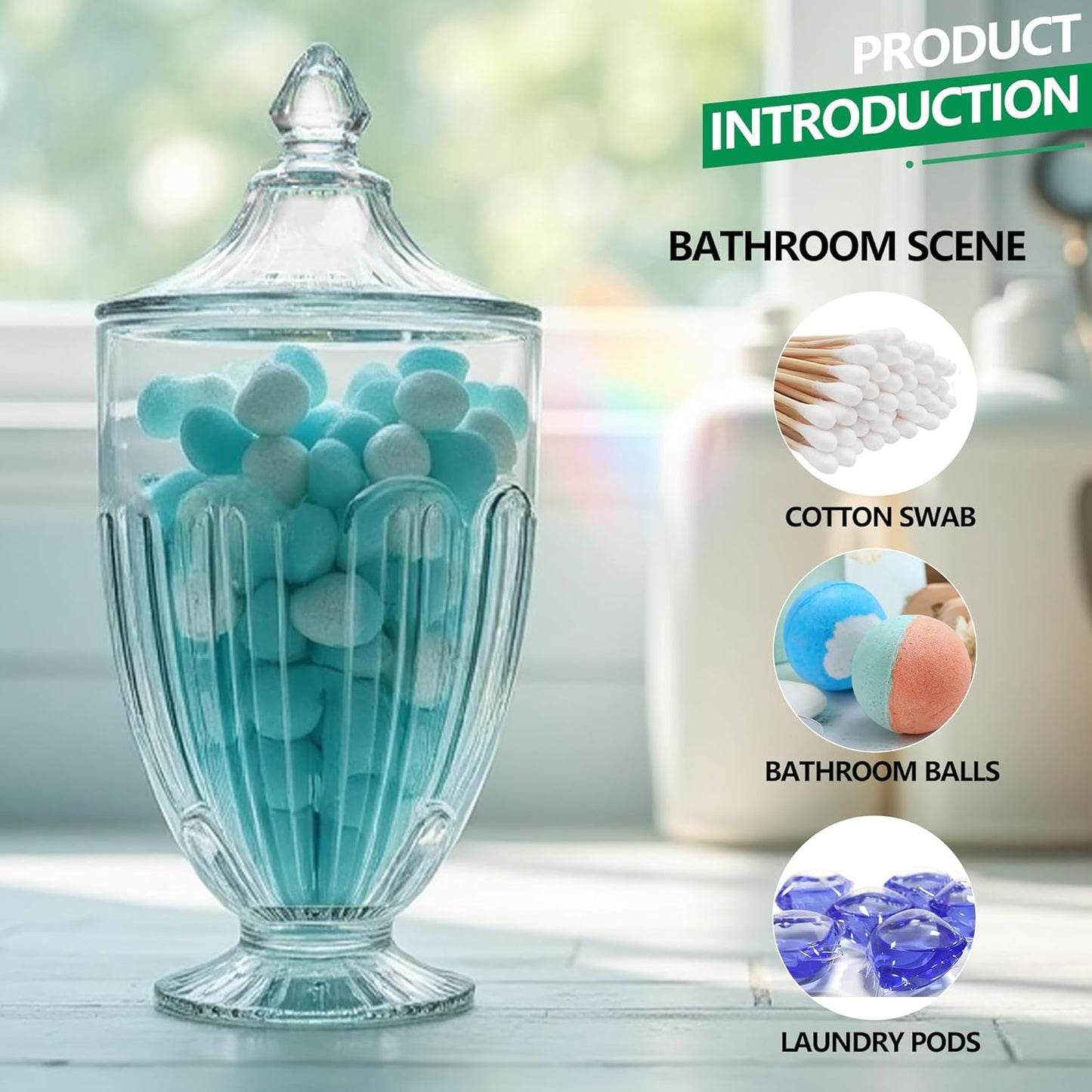 ZEERSHEE 2 Pack 26oz Glass Candy Jars with Lids Clear Decorative Storage Jar for Candy Cookies Wedding Party Favors