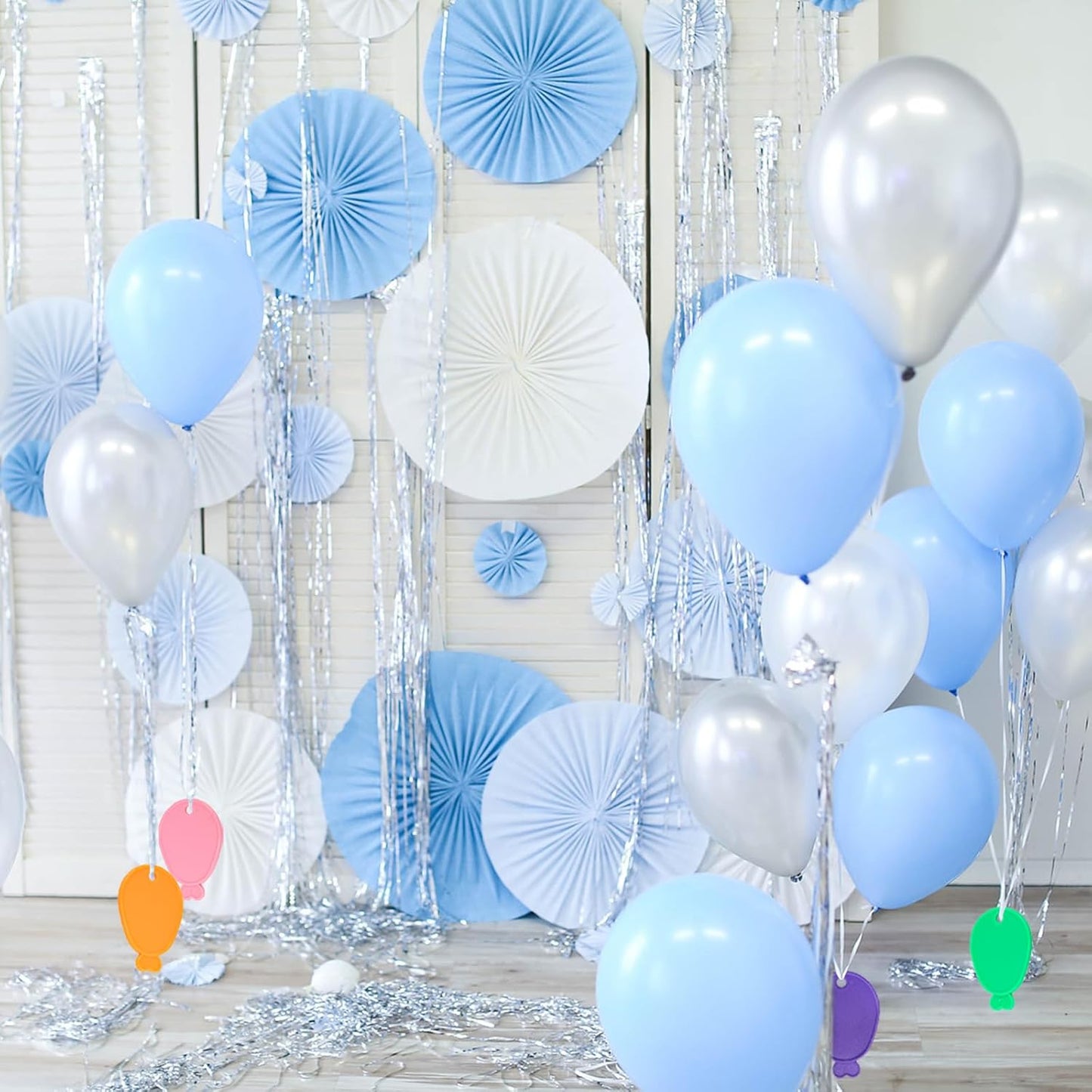 80 Pcs Plastic Balloon Weights, Reusable Colorful Balloons Pendants, Wedding Birthday Party Balloons Accessories for Helium Balloon Decoration