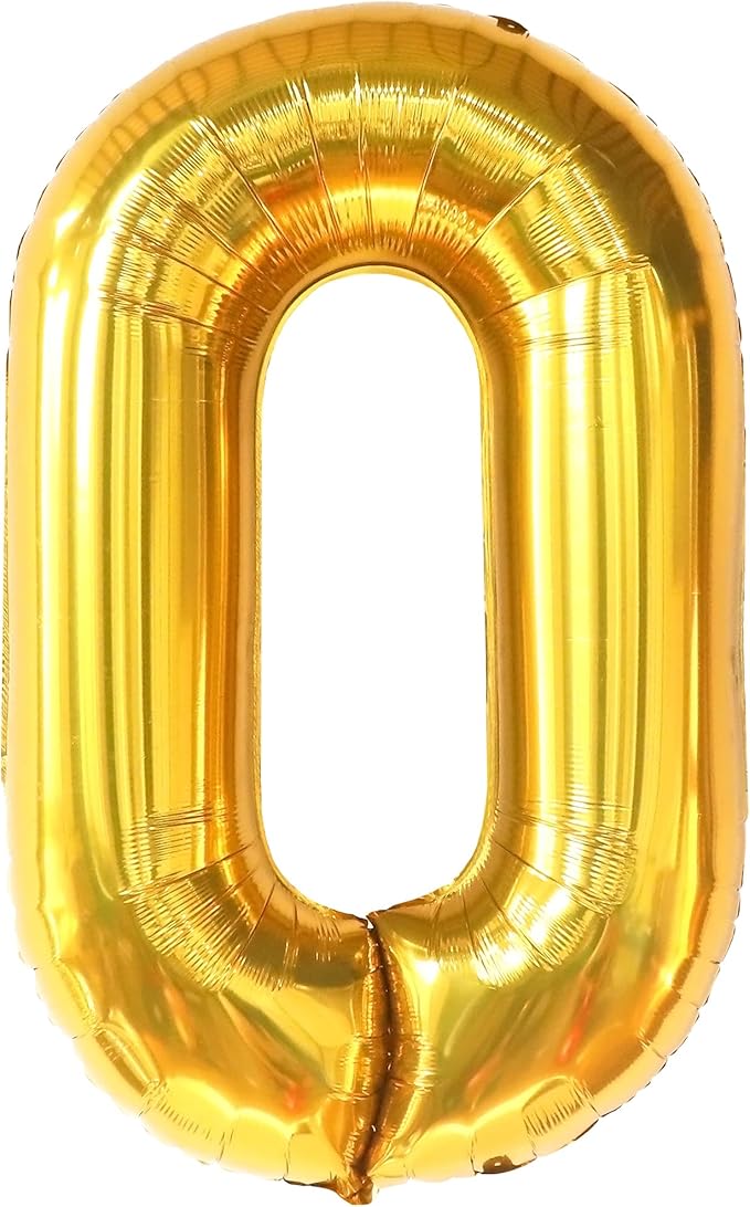 KatchOn, Giant Gold 0 Balloon Number - 40 Inch, 0 Digit Balloon | Gold Zero for Birthday Decorations | Number 0 Foil Mylar Balloon Zero | Number 0 Balloons