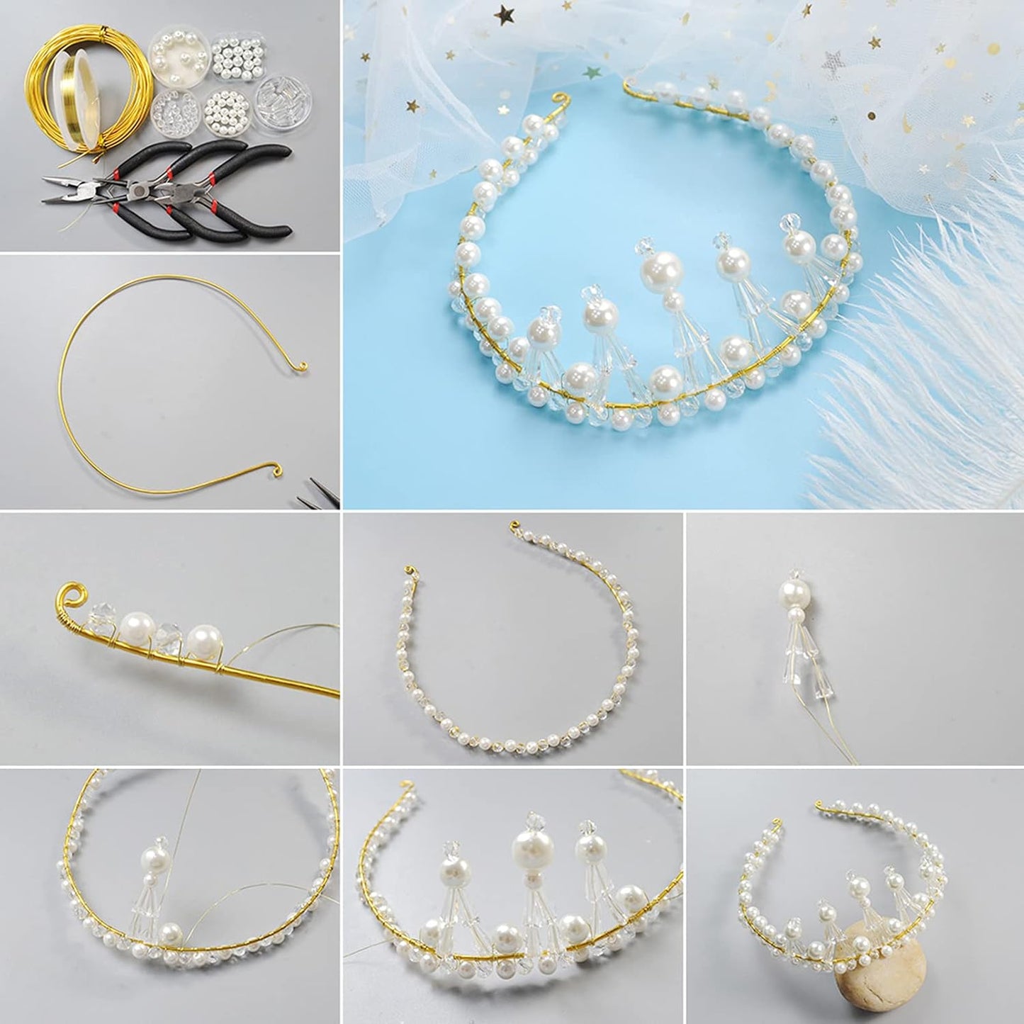 Fashewelry 82 Feet 9 Gauge Round Aluminum Wire 3mm Golden Bendable Metal Craft Wire for Beading Jewelry Craft Making 25m Long