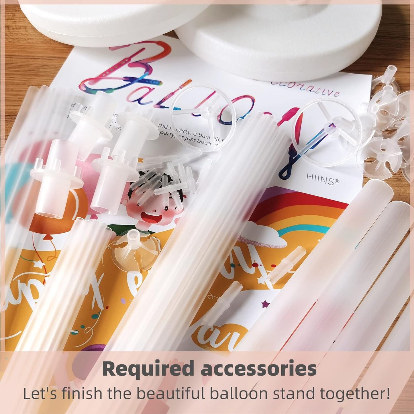 Balloon Column Kit Set of 2 With Baby Pink Chrome Balloons Included - with Base,Pole,Balloon Tower Backdrop Decoration for Wedding,Baby Shower, Birthday,Princess Party, or Bachelorette