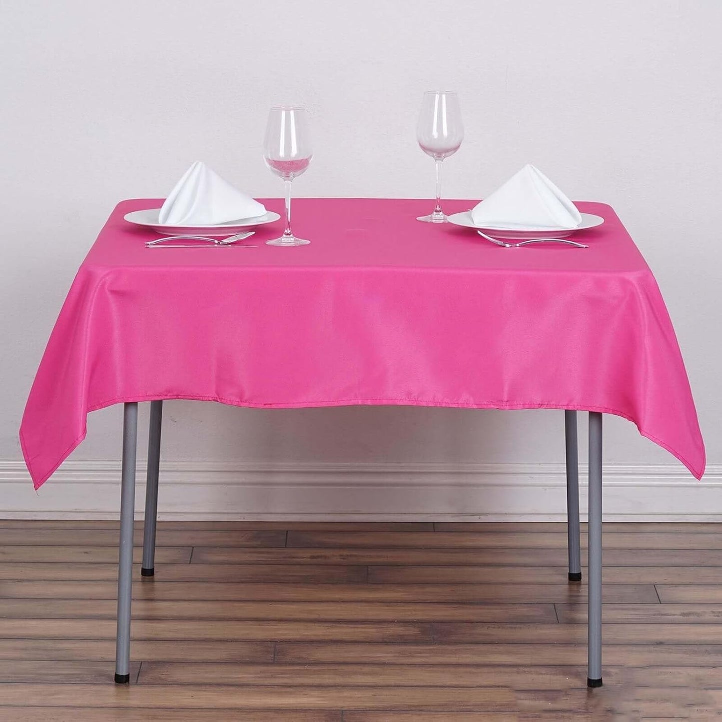 Efavormart 54x54 Fushia Wholesale Linens Seamless Polyester Square Linen Tablecloth for Wedding Banquet Party Restaurant