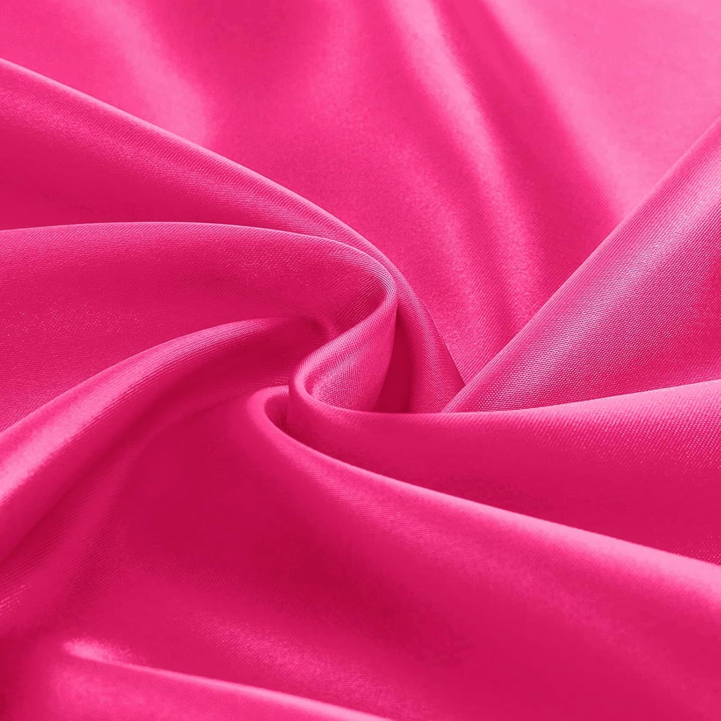 KKJIAF 1 Pack 108 Inch Round Table Cloth, Hot Pink Overlay Round Satin Table Cover, Silky Satin Dining Tablecloths for Wedding Buffet Parties Banquet Decoration