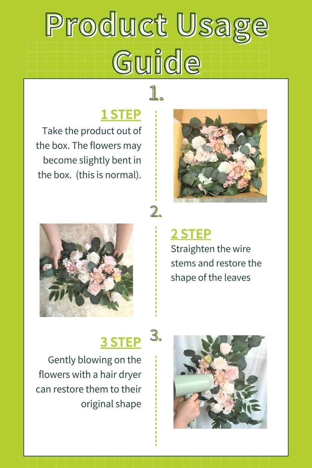 Wedding Sign Faux Flower Swag (Pack of 2) for Ceremony Party Reception Entrance Floral Decor Wall Easel Stand for Wedding Poster Welcome Sign (Pink)