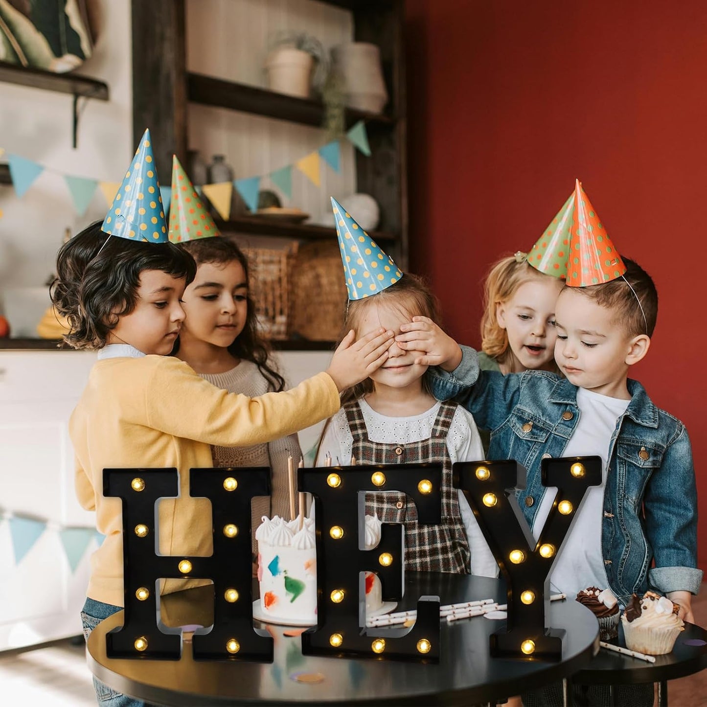 Led Marquee Letters, 8.58 Inch Black Light Up Letters, Small Led Letter Lights, Battery Powered Lighted Letterfor Table, Party, Birthday, Christmas Decor (Black, Letter Y)