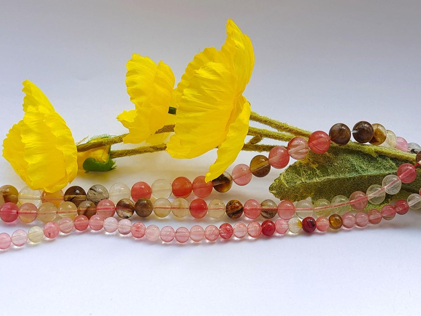 Stone Beads 8mm 100pcs Colorful Watermelon Quartz Beads Round Loose Gemstones Beads for Bracelet Necklace Jewelry Making (8mm, 60822 Colorful Watermelon Quartz)