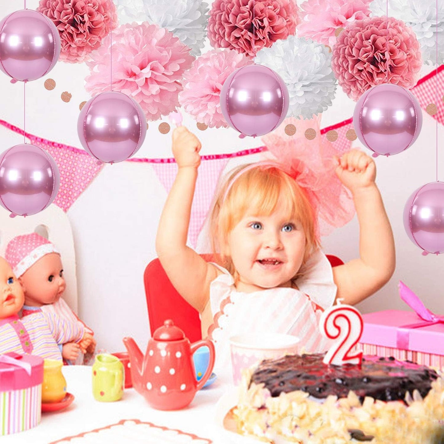 10 pcs Light Pink 4D balloon, 10 inch Foil Mylar Sphere Balloon for Birthday Party,Wedding,Valentine's Day, Christmas,Baby Shower Decoration Supplies