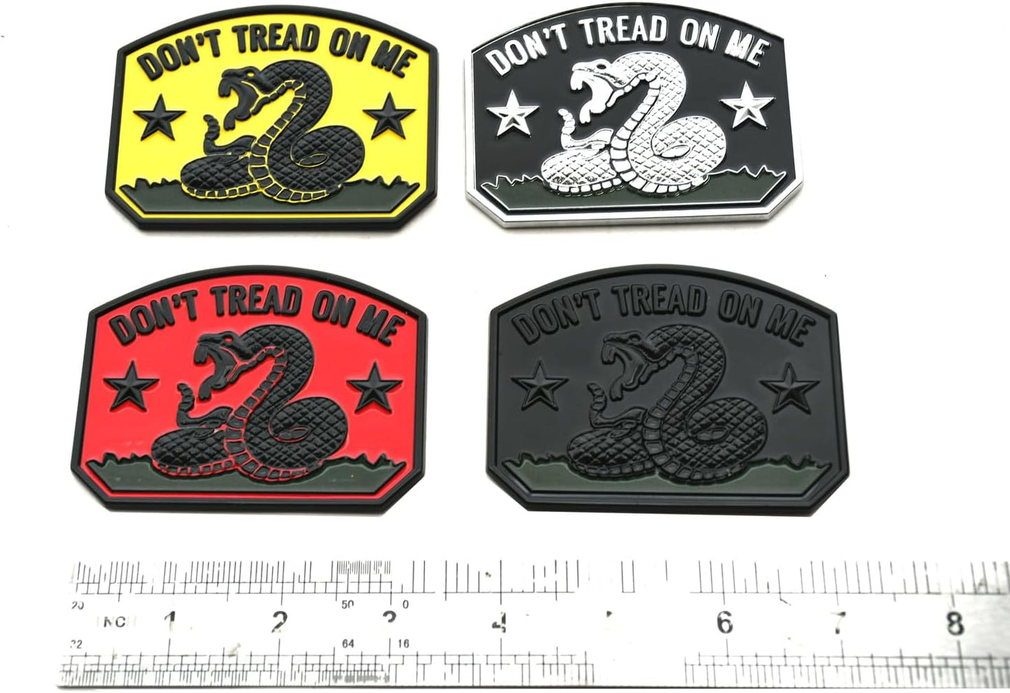 1x Gadsden Flag Rattlesnake Car Emblem 3D Decal Sticker with Don't Tread ON ME Slogan Fit for Car Truck Motorcycle Window Door and Flat Surface (Yellow)