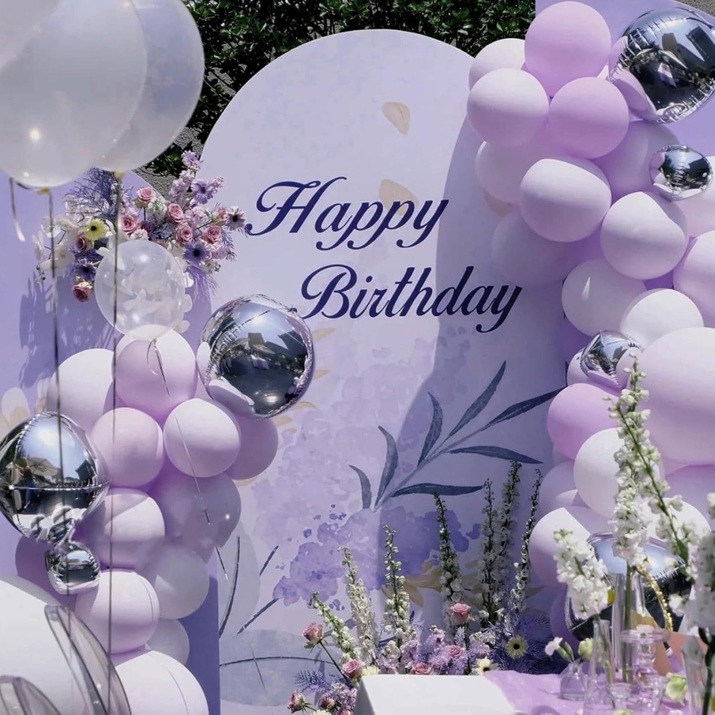 90pack Lilac Balloons Different Size 18/12/10/5 Inch Lilac Balloon Garland Arch Kit for Graduation, Wedding, Birthday, Princess Theme Party, Baby Shower, Anniversary Party Decorations