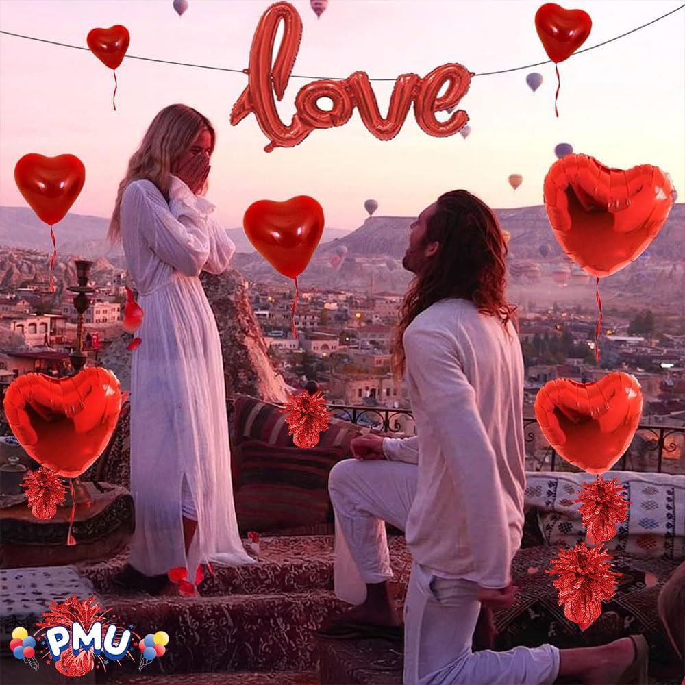 PMU Kisses Balloon Weights - Decorative Balloon Weight for Christmas, Thanksgiving, Birthday, Party Favors, Wedding & Baby Shower - 6oz. Red, Pkg/1