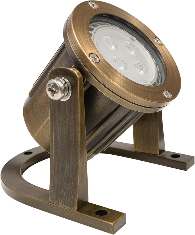 GKOLED 8Pack Solid Brass Underwater Light, Low Voltage LED Pond Lights, Submersible Fountain Lighting with 5W 2700K 410LM MR16 Bulb, 9-15V AC/DC Outdoor Landscape Light, IP68 Rated Pool Spotlights