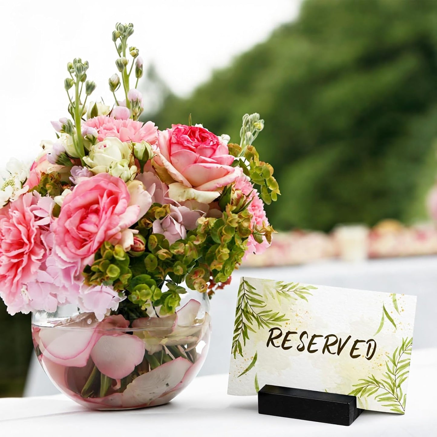 Giantree 24 Pcs Black Wood Place Card Holders, Table Number Holder Stands Name Card Holder Photo Display for Wedding Party Events Exhibition Decoration Office Restaurant Business 2.76x1.38x 0.59 inche