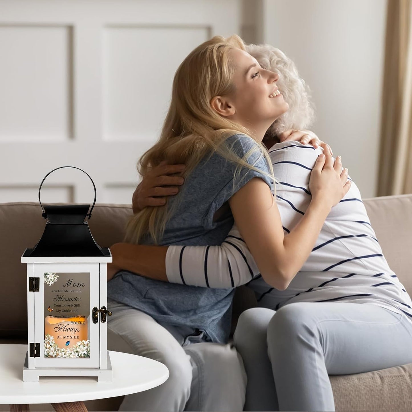 Memorial Lantern Bereavement Sympathy Gifts in Memory of Loved One Memorial Gifts for Loss of Mother Remembrance Gifts for Loss of Mom with LED Candle