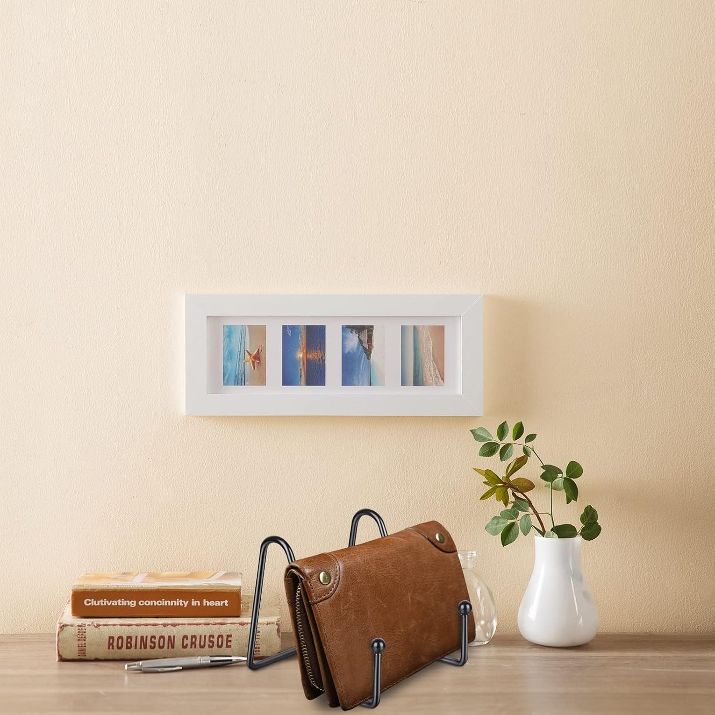 Decolore 5 Pack 3 Inch Small Easel Metal Display Stands - Black Iron Plate Holder for Picture, Decorative Plate, Book, Photo, Artistic Work (5 pcs)