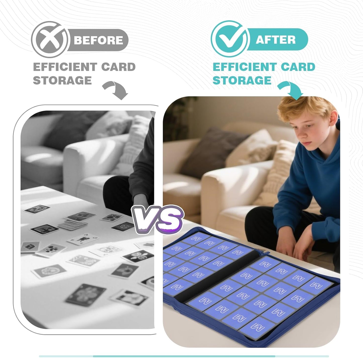 Premium Card Binder 16 Pocket,Trading Card Binder Holds up to 1000+Cards Sturdy Card Collection Album, Card Holder Folders for MTG, TCG, Game Cards & Sports Cards