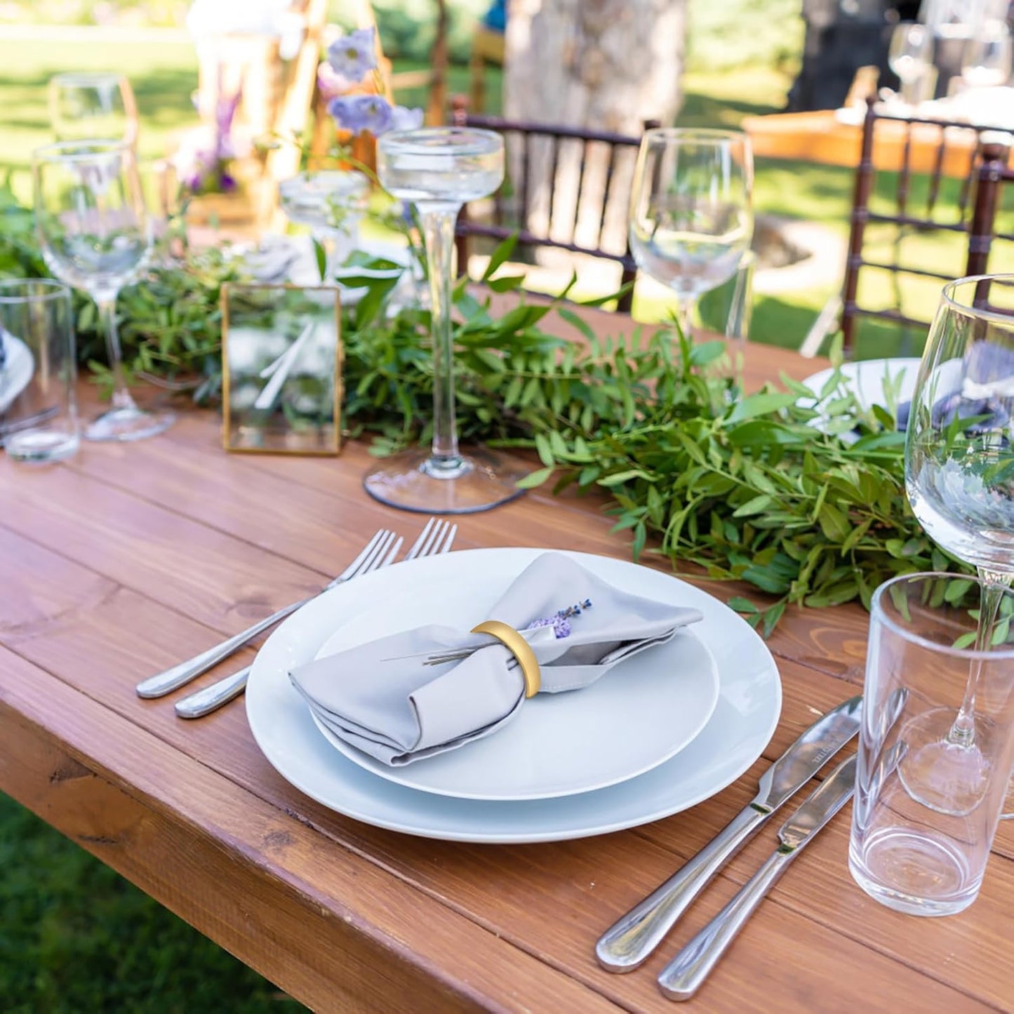 KPOSIYA Napkin Rings Set of 20, Metal Gold Napkin Rings Bulk for Table Settings, D-Shape Napkin Holders Rings for Dinner Table Decor, Easter, Fall,Thanksgiving, Christmas, Party,(Matte Gold,20pcs)