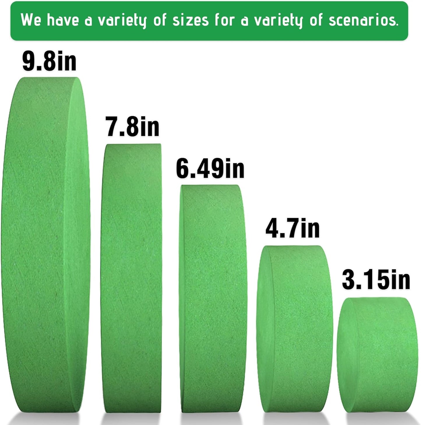 Max Shape 6Pcs Floral Foam Round Blocks, Large Wet and Dry Green Foam for Artificial and Fresh Flower Arrangement,Flower Foam Blocks for Wedding Party Decorations (3.15 Inch)