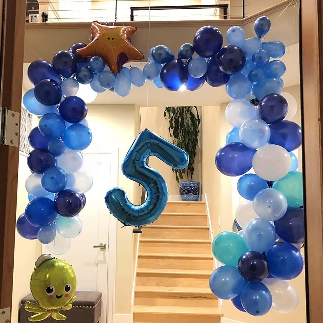 Blue Number 9 Balloons, 40 Inch 9th Birthday Foil Balloon for Boys, Giant Self Inflating Helium Mylar Foil Number Balloons 0-9 for Men 9th Anniversary Graduation Birthday Party Decorations Supplies