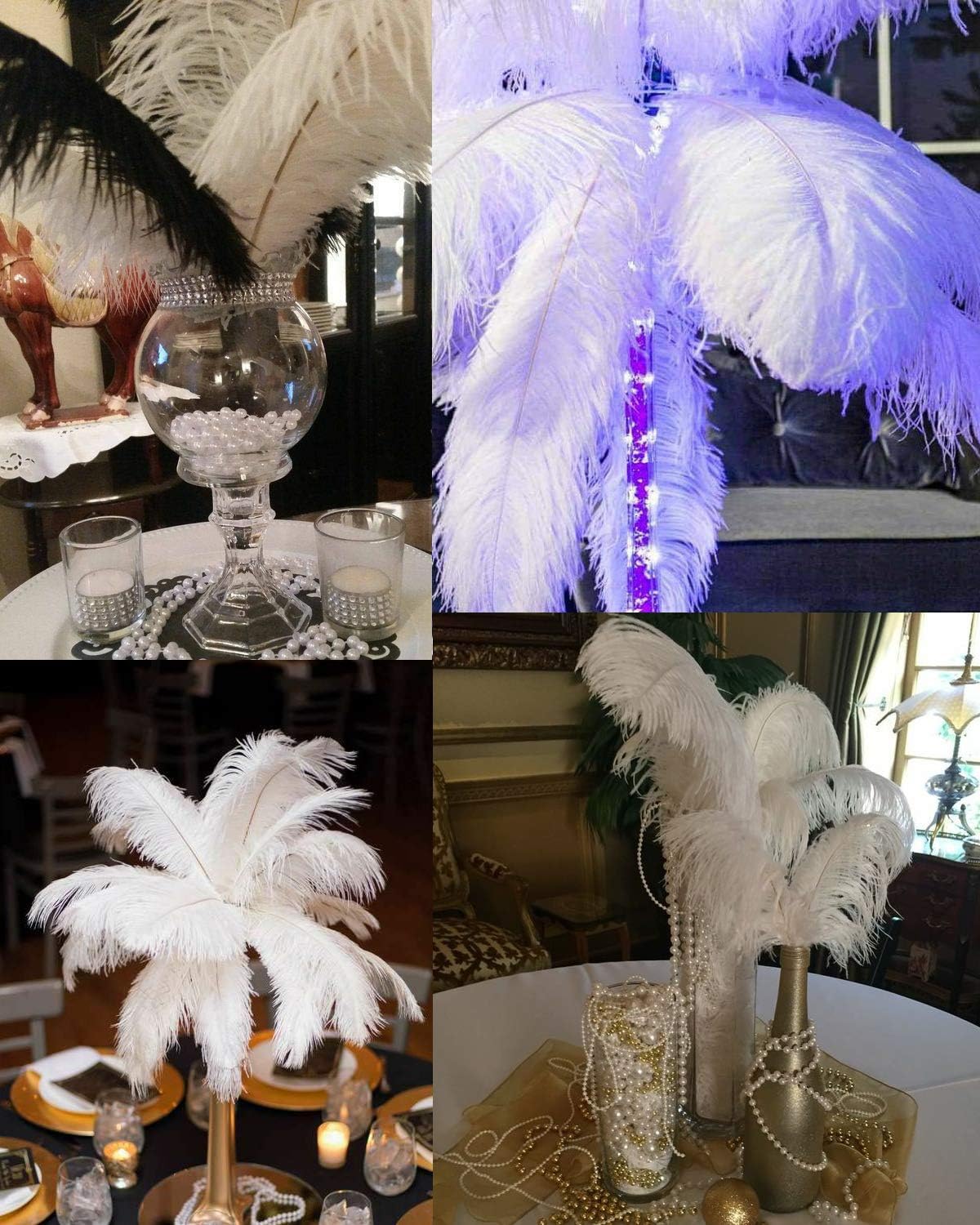 Happy Feather 16-18 inch Wine Rde Ostrich Feathers Craft for Wedding Party Centerpieces Home Decoration DIY Craft Pack of 10