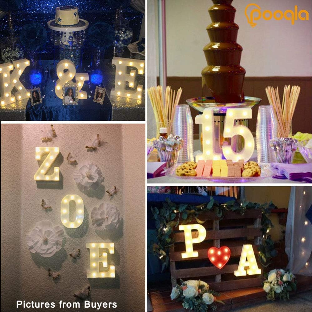Pooqla LED Marquee Letter Lights Sign, Light Up Alphabet Letter for Home Party Wedding Decoration O