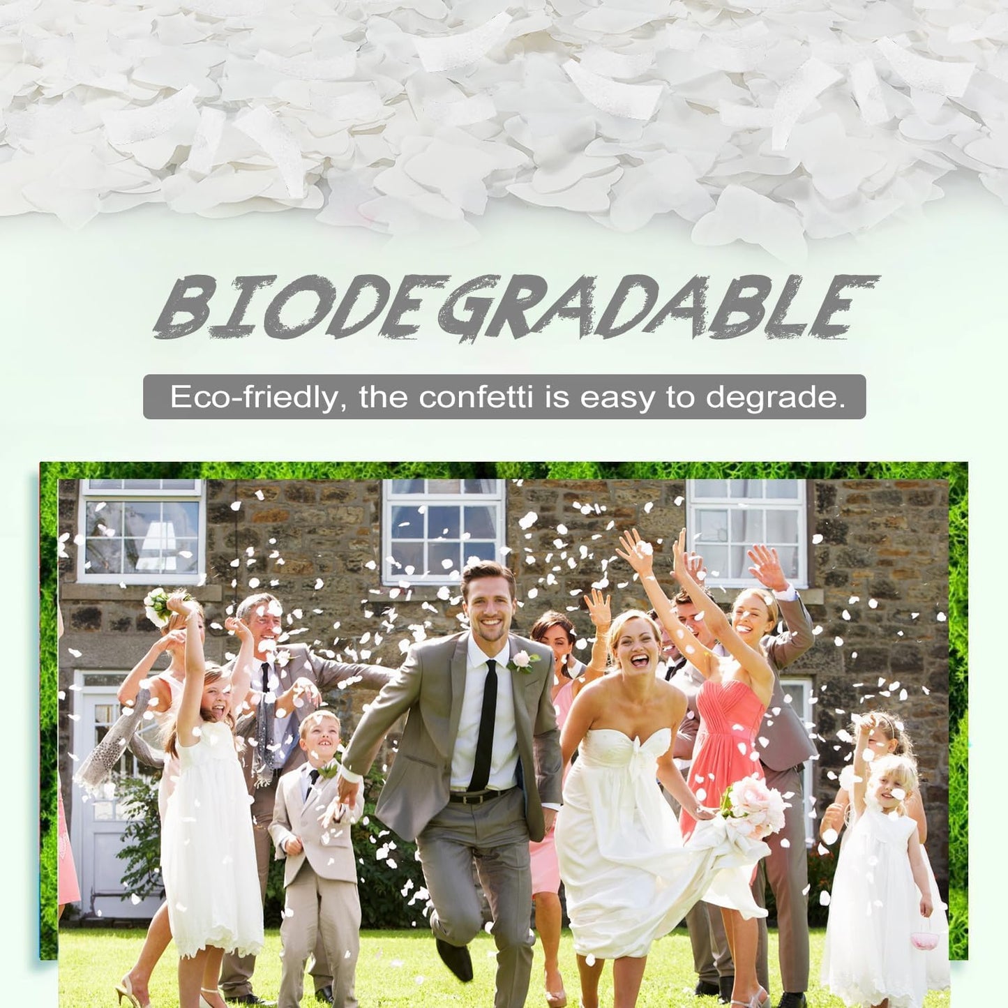 White Butterfly Confetti Poppers, 15 Inch Butterfly Party Poppers for Birthday, Wedding, Halloween Celebrations - Air Powered Confetti Gun