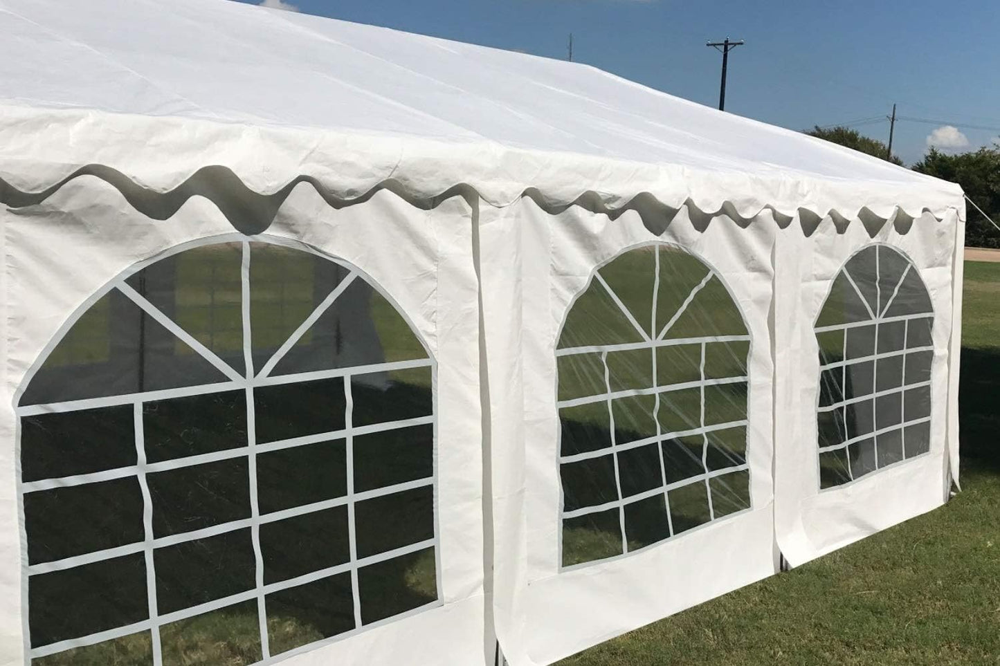 DELTA 20'x16' Budget PE Party + (2) Long Storage Bags for Parties, Outdoor Party Tents, Canopy Carpas para Fiestas, Wedding Party Event Canopy with Waterproof Top (B Model)