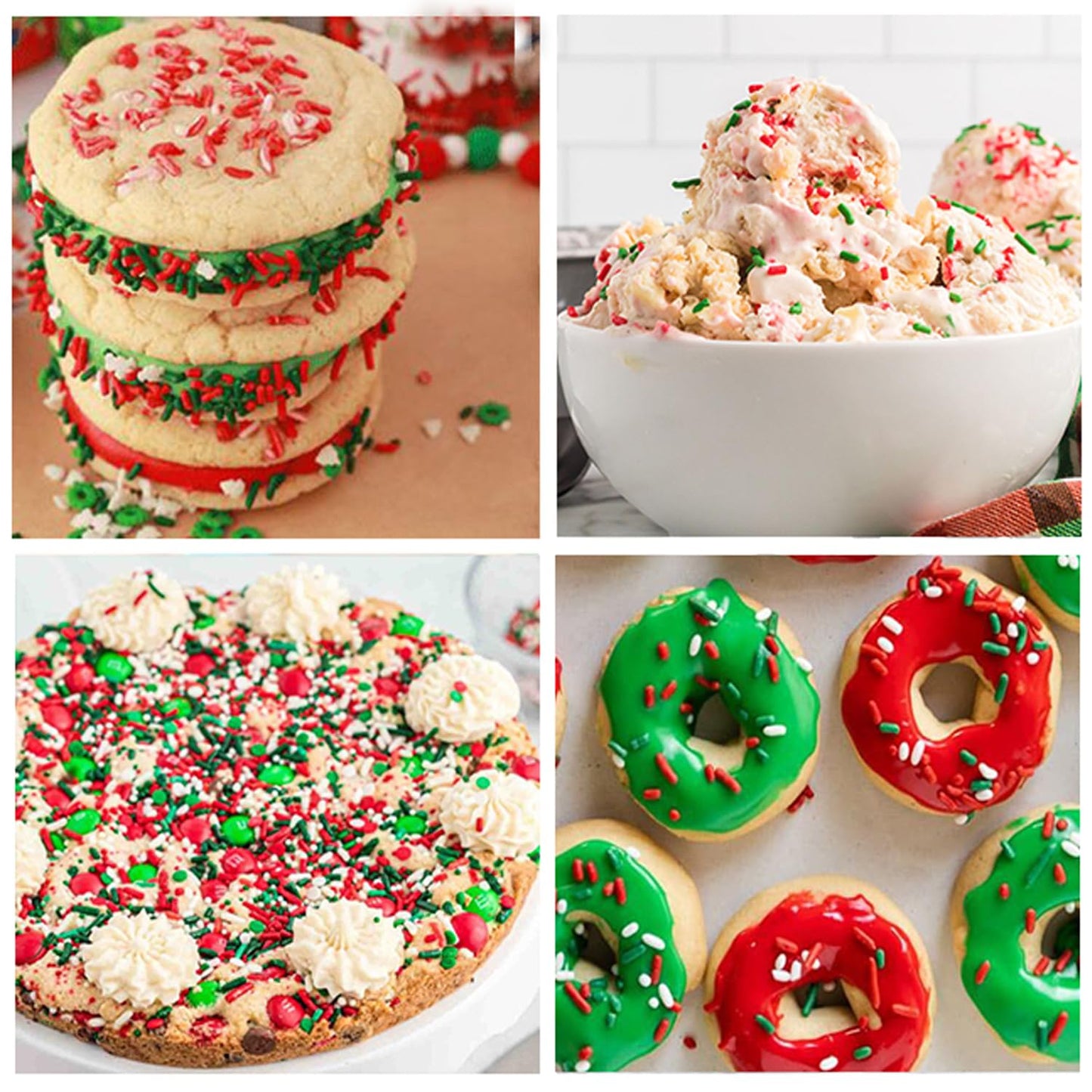 Christmas Sprinkles Bulk for Cake Decorating 7 ounce Holiday Jimmies Red and Green Sprinkles for Xmas Party Cupcake Toppers Cookie Ice Cream Decorations Celebrations