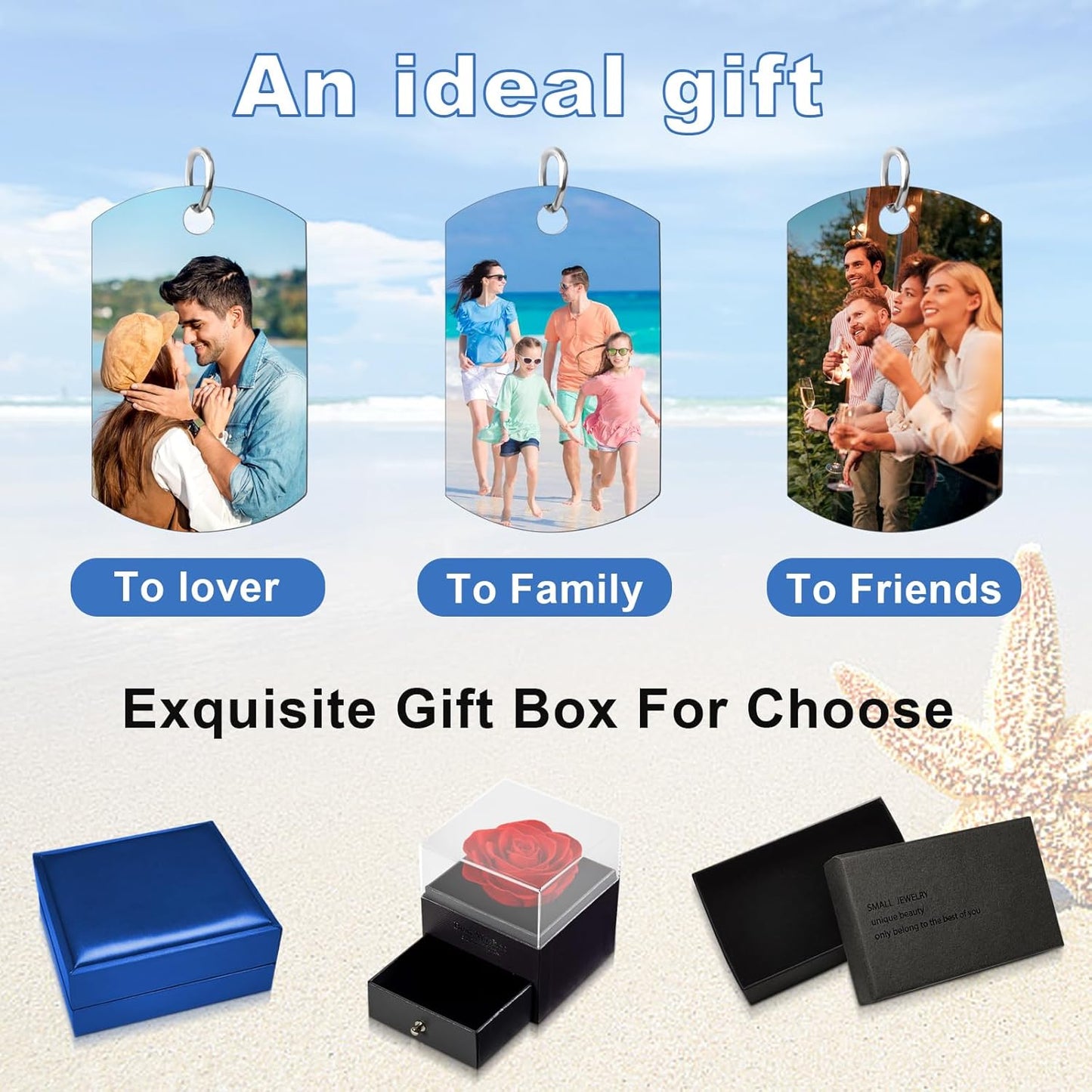 Double Side Custom Keychain with Picture Personalized Engraving Photo Text Customized Gifts for Men Women