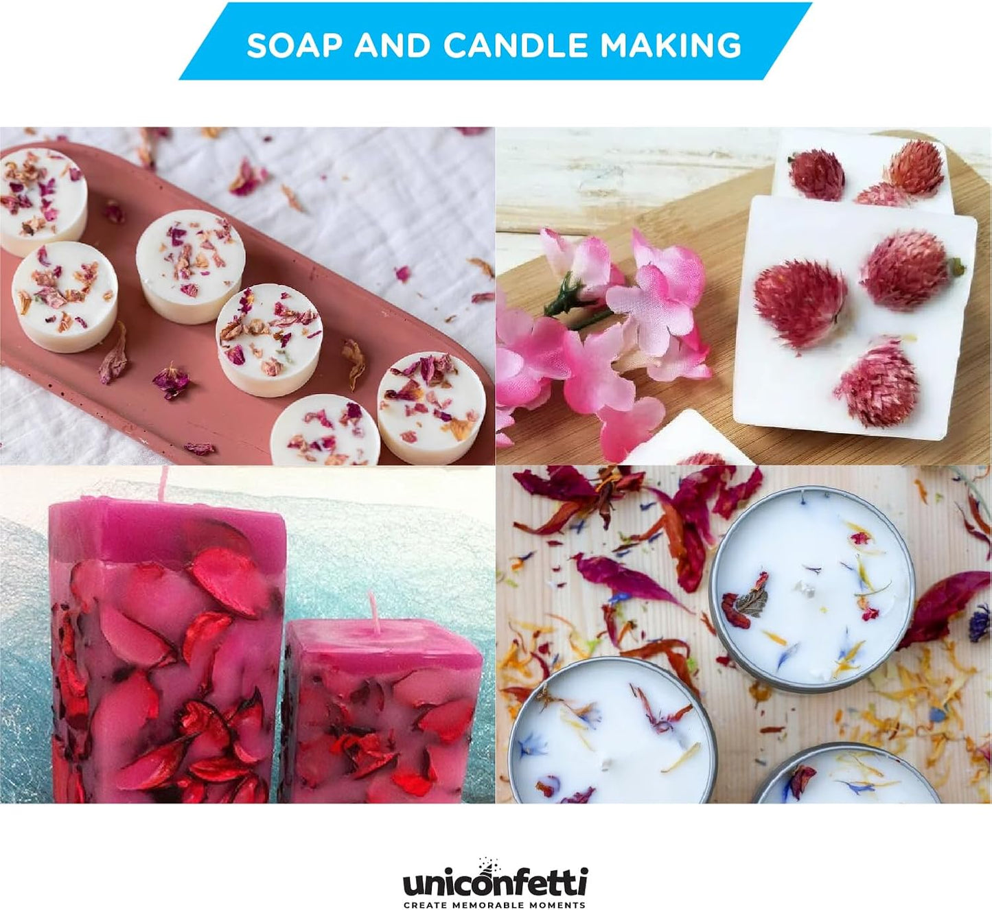 Dried Flower Thousand Days Biodegradable Confetti - Real Flower Petals for Weddings, Flower Girl Toss, Wedding Send Off Ideas, Party Table Decoration | Boxed - 8oz (0.5lbs)