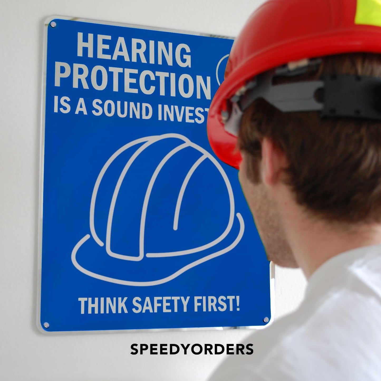 Custom Metal Signs, Personalized Aluminum, Customized Safety, Business Signs, Waterproof Outdoor, White Aluminum (Blue Background, 42x28 In)