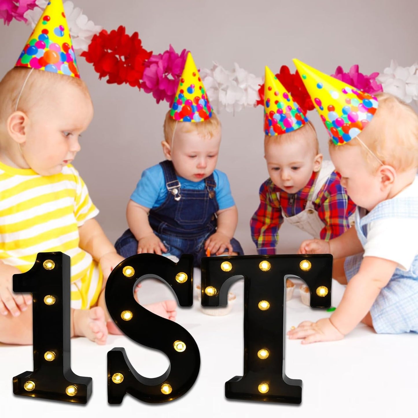 Led Marquee Letters, 8.58 Inch Black Light Up Letters, Small Led Letter Lights, Battery Powered Lighted Letterfor Table, Party, Birthday, Christmas Decor (Black, Letter T)