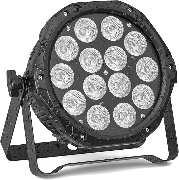 Outdoor Stage Lights Waterproof DMX DJ Par Can Light 14LED RGBW Strobe Wash Uplighting for Theater, Event, Halloween, Church, Wedding Party, Stage, Performance, Studio, Auditorium