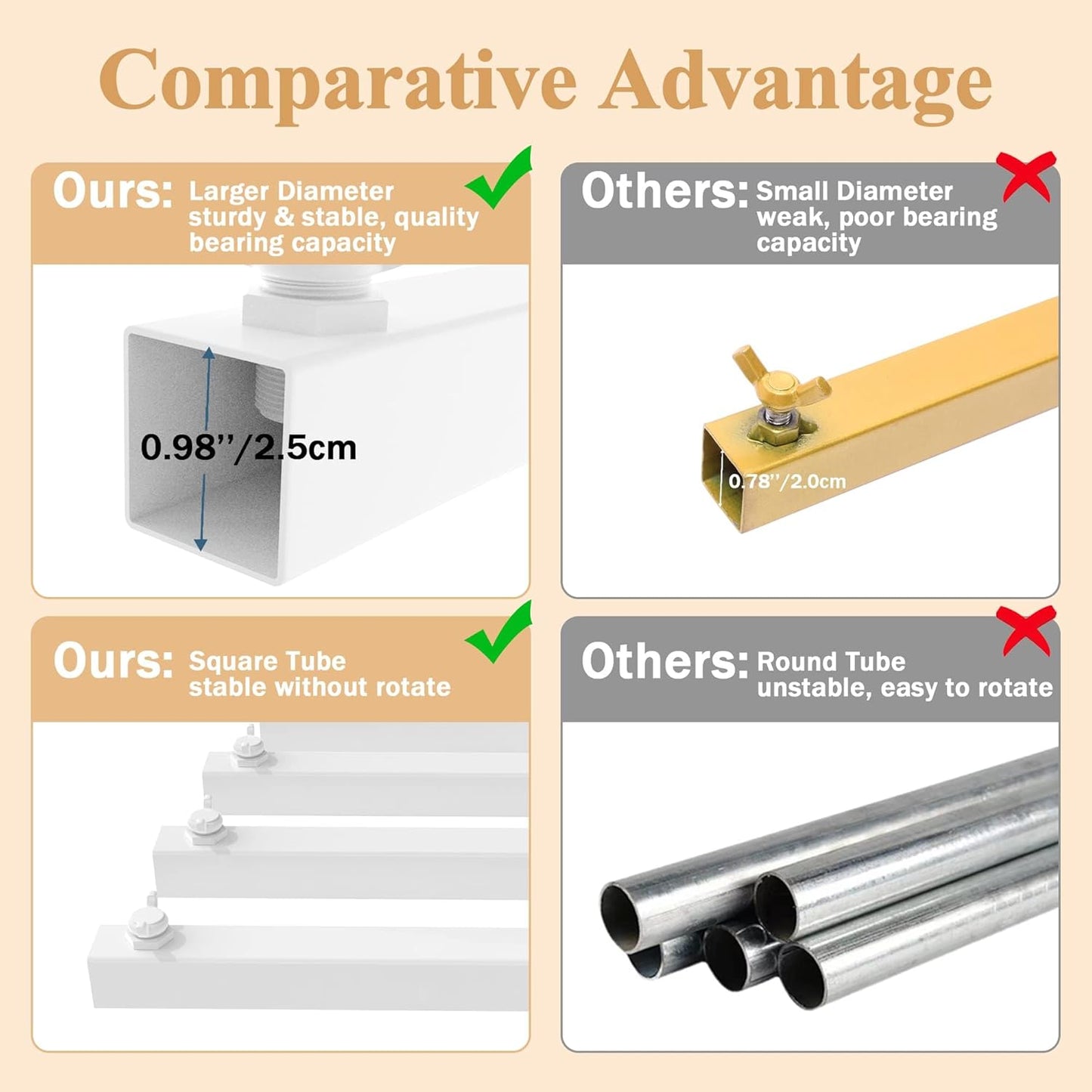 Wokceer Metal Heavy Duty Backrop Stand Square 8x8FT Adjustable Pipe and Drape Kit White Photo Booth Stand for Wedding Ceremony Birthday Party Photography Exhibition Celebration