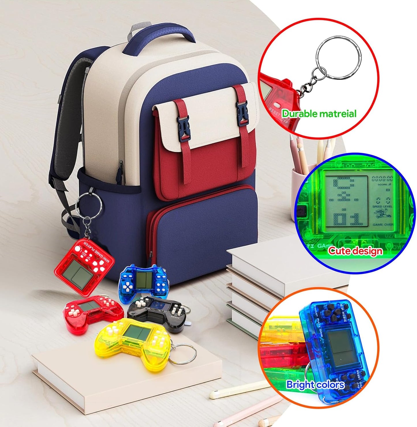 12Pcs Video Game Party Favors for Kids, Mini Game Keychain Arcade Party Favors Birthday Supplies Classroom Prizes for Boys and Girls