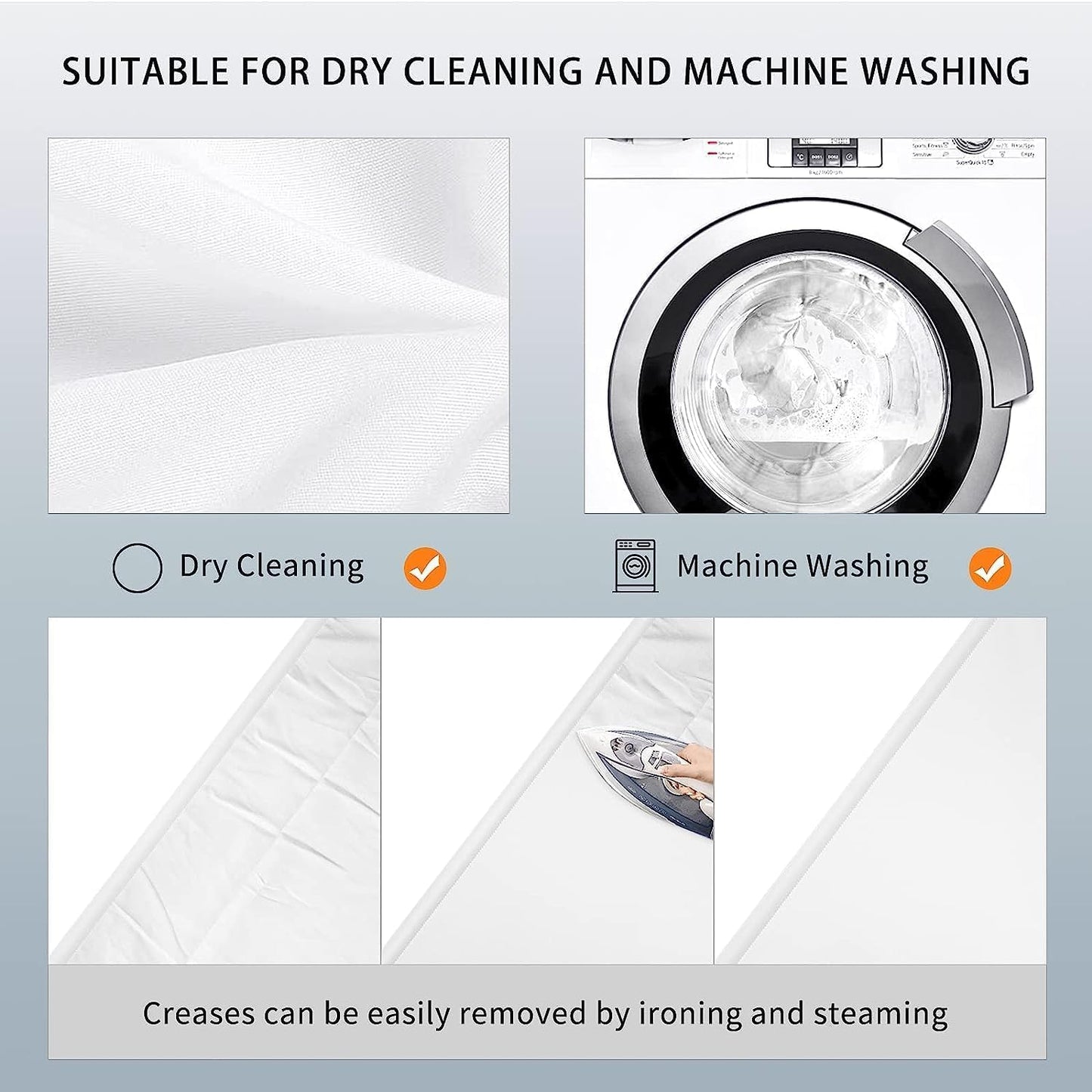 8X10 FT White Backdrop, 100% Polyester Photography Background Curtain Screen, Foldable White Screen Washable for Professional Photoshoot Portraits Party Video Studio