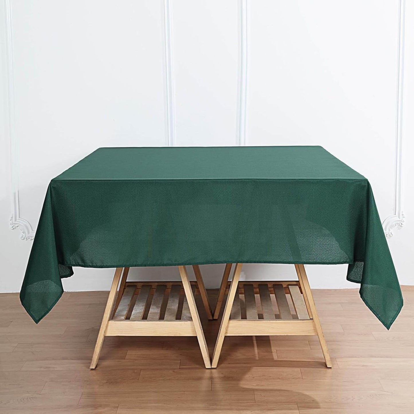 Efavormart 54x54 Hunter Emerald Green Wholesale Linens Seamless Polyester Square Tablecloth for Wedding Banquet Party Restaurant