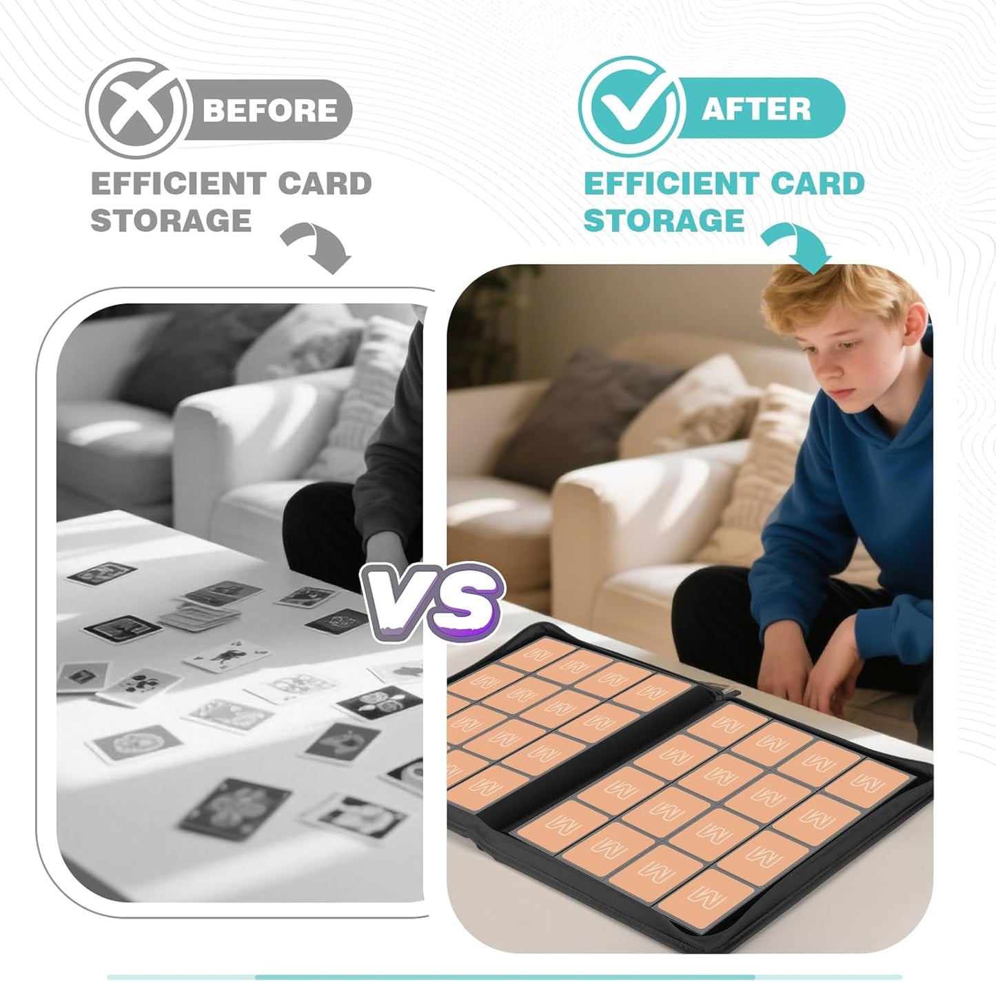 Premium Card Binder 16 Pocket,Trading Card Binder Holds up to 1000+Cards Sturdy Card Collection Album, Card Holder Folders for MTG, TCG, Game Cards & Sports Cards