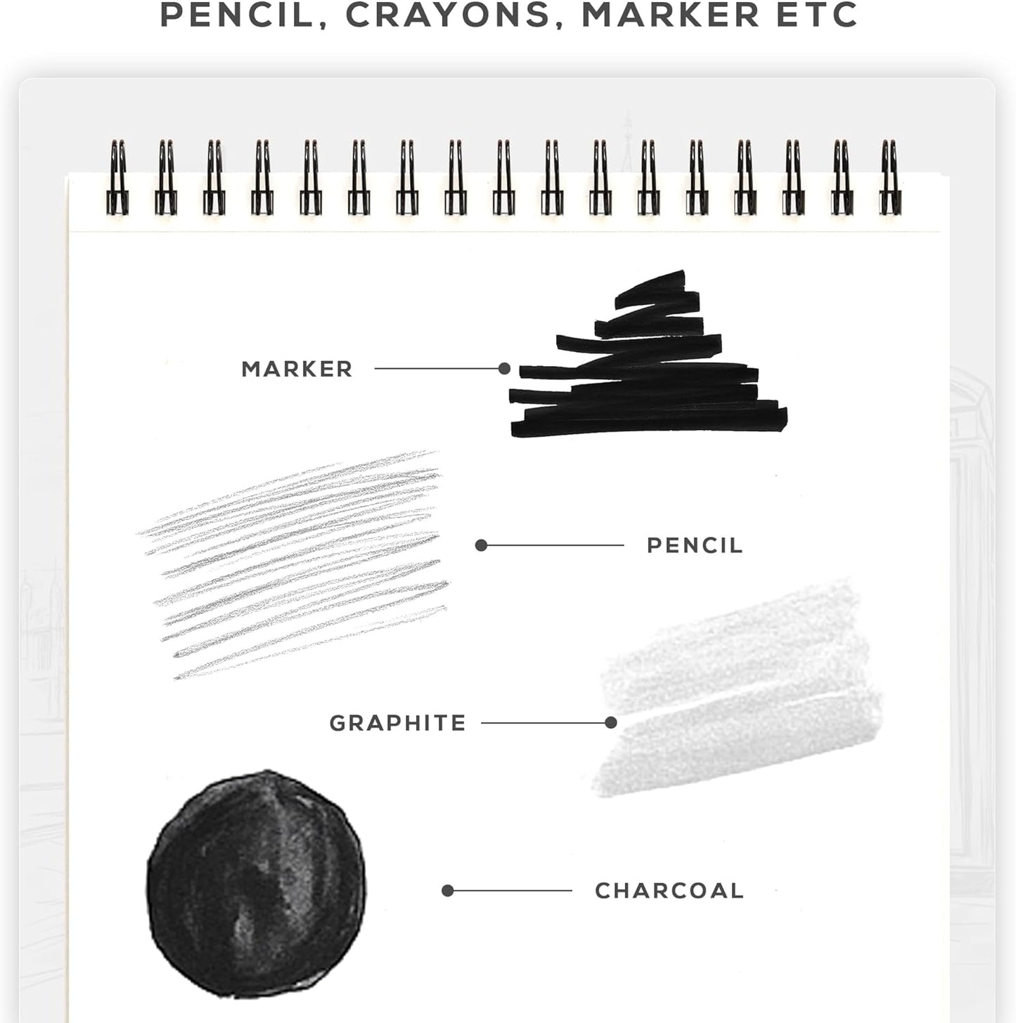 BEECHMORE BOOKS 9x12 Spiral Sketchbook – 140 GSM Acid-Free Paper, 100 Perforated Pages, A4 Art Sketch Pad for Drawing & Sketching, Artists, Adults