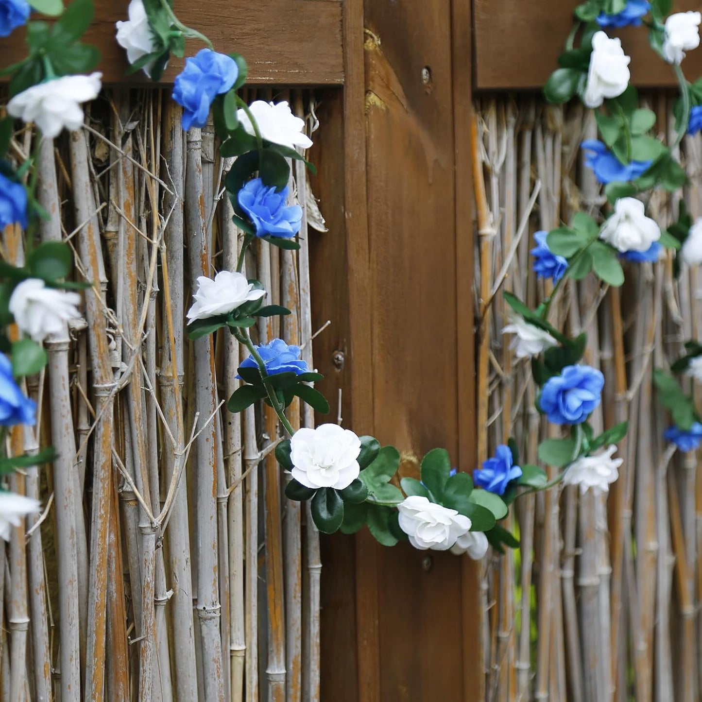 12 PCS 98.4 FT Artificial Flower Garland Rose Garland for Wedding Room Decor(12,Blue)