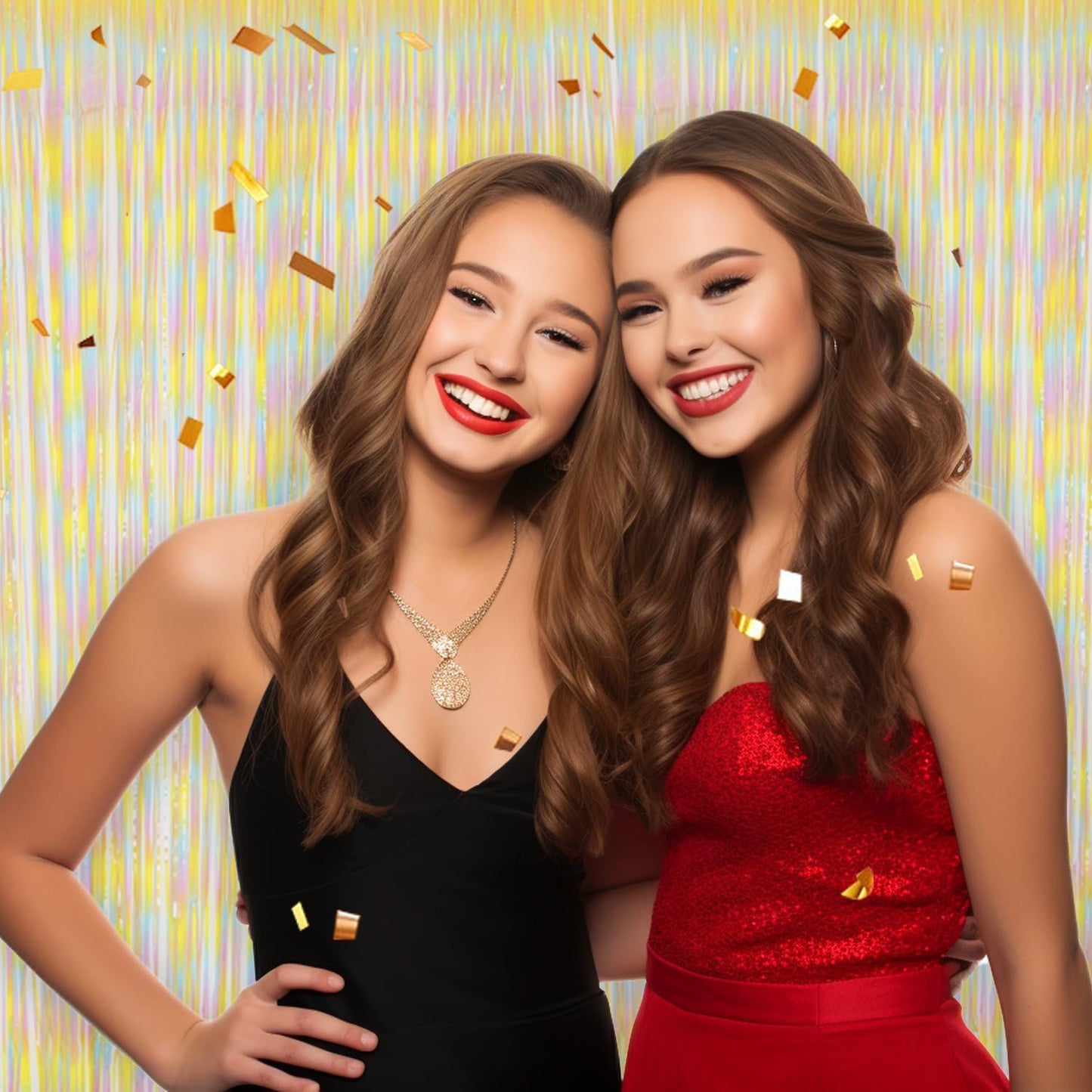 3 Pack Foil Fringe Backdrop - PastelRainbow Shiny Tinsel Curtains for Party Decoration/Photo Booth Props - 3.3x8.2 FT Metallic Foil Backdrop for Birthday, Wedding, Graduation, Christmas.