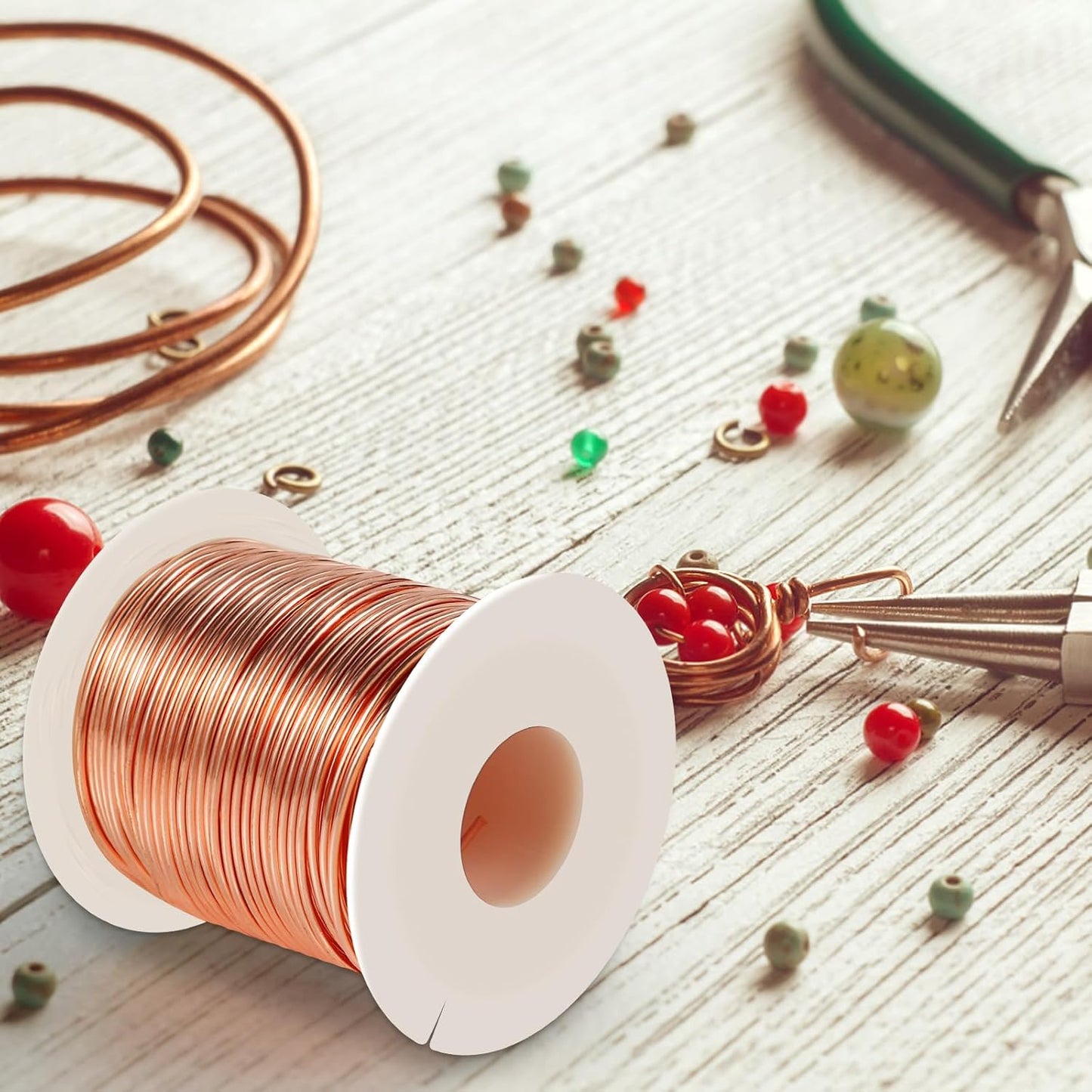 99.9% Soft Copper Wire, 24 Gauge/ 0.5 mm Diameter, 853 Feet / 260m, 1 Pound Spool Pure Copper Wire, Jewelry Making Wire Craft Wire
