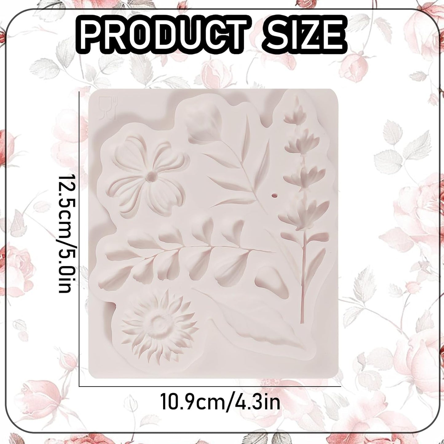 1 Pcs Flower Fondant Mold for Cake Decoration, Leaf Chocolate Silicone Mold, Exquisite Flower and Leaf Shape is Perfect for Wedding Desserts, Candy, Sugar Craft, Gum, Resin, Clay