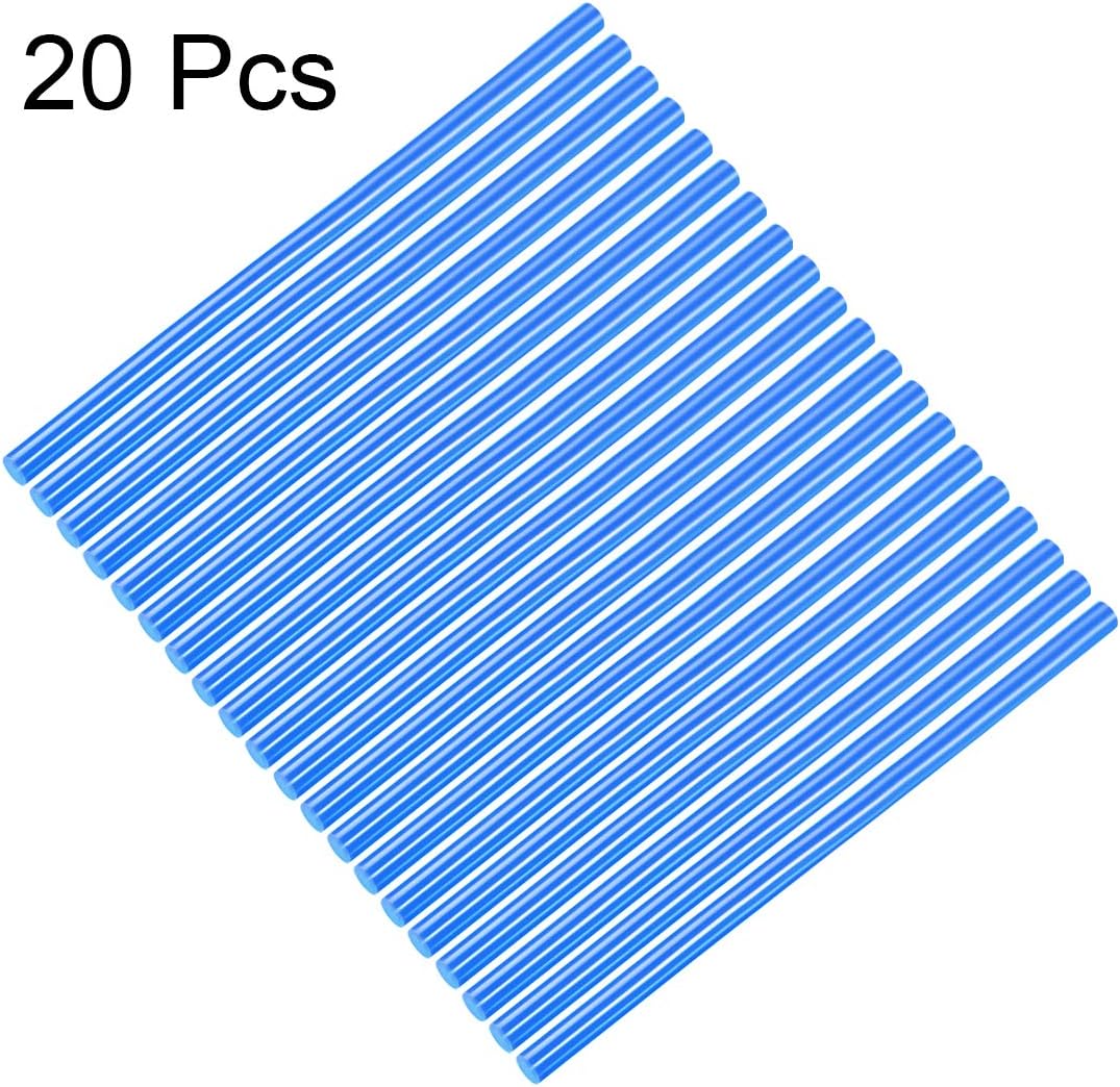 uxcell 20pcs Hot Glue Sticks for Glue Gun 7/16-inch x 10-inch Mini Hot Melt Adhesive Glue Stick Blue