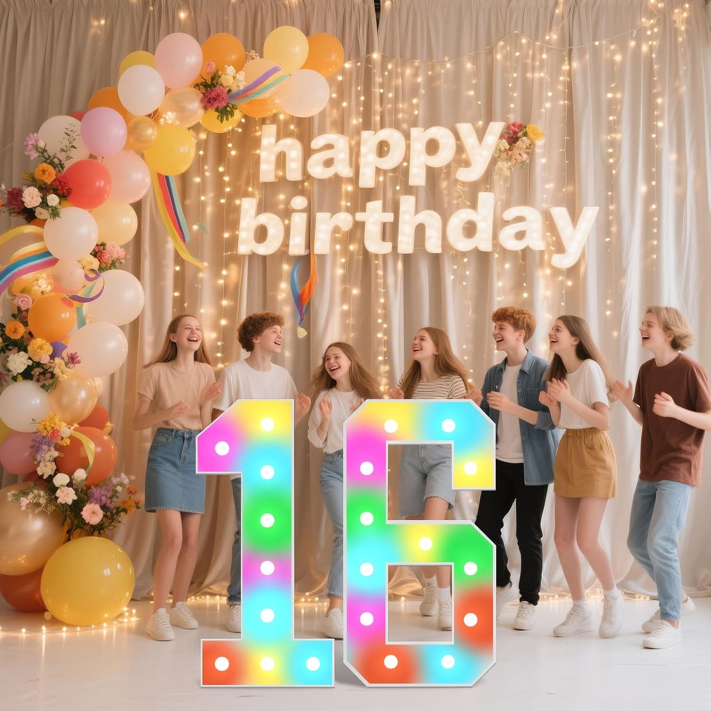 Ledido 4FT Marquee Light Up Numbers, 34 Colors Changing Marquee Numbers 4 Feet Tall with Remote, Big Numbers for Party Wedding Graduation Birthday Decoratoons, Large Light Up Number 0
