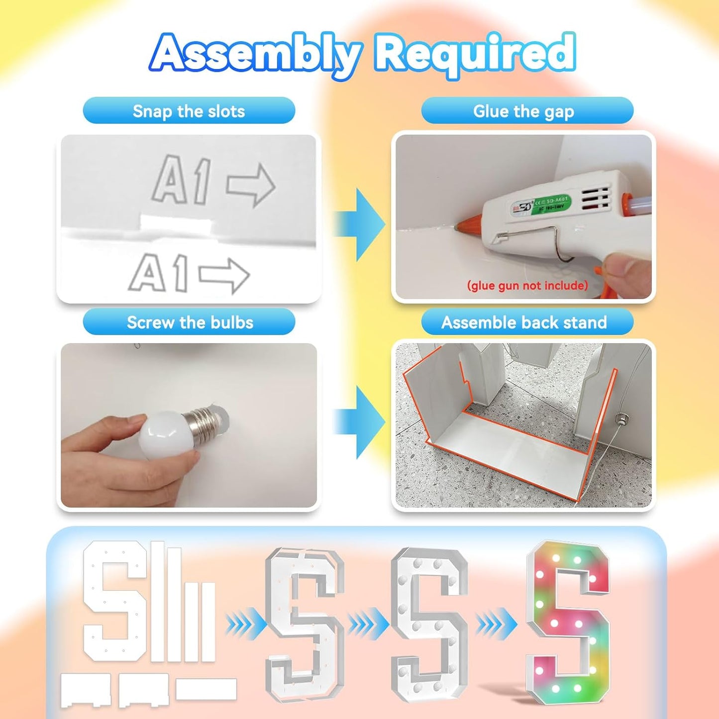 Ledido 4FT Marquee Light Up Letters, 34 Colors Changing Marquee Letter 4 Feet Tall with Remote, Big Letters for Party Wedding Graduation Birthday Decorations, Large Light Up Letter Y