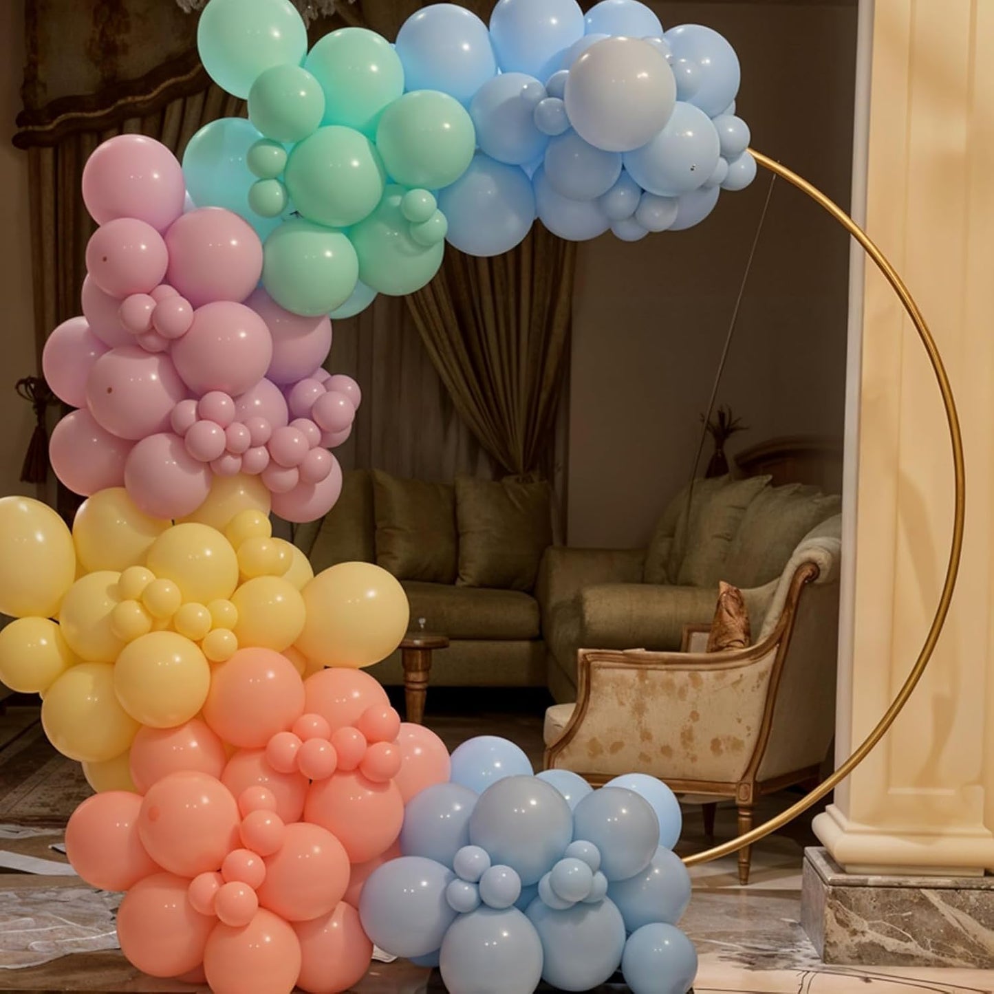 Pastel Balloons, 60pcs Pastel Color Balloons, Macaron Green Pink Purple Teal Blue Balloon, Colorful Confetti Balloon For Girls Women Lady Birthday Baby Shower Party Wedding Bridal Shower Bachelorette